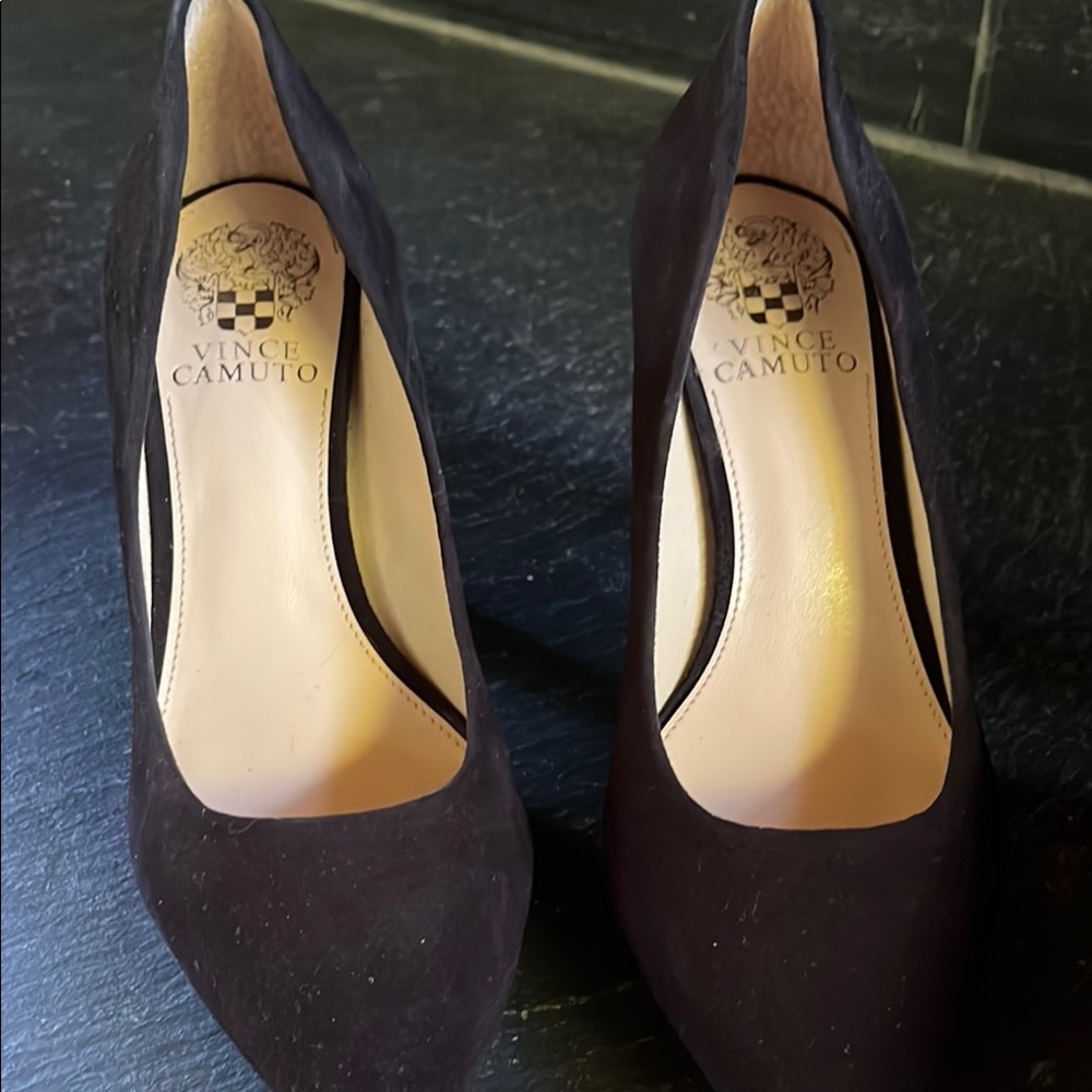 Vince Camuto Black Suede Heels Sleek Silhouette